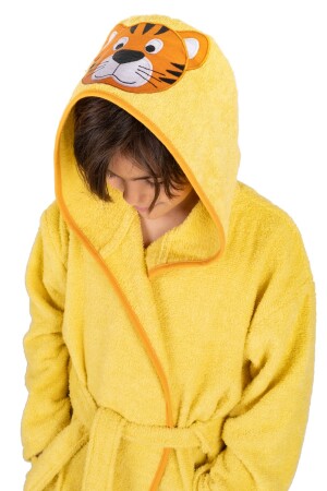 DM-BADMANTEL FÜR KINDER MIT KAPUZE FÜR MÄDCHEN UND JUNGEN – LEOPARDENDRUCK - Dm Home Collection