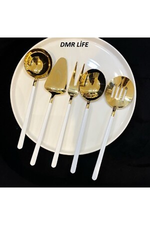Dmr Life 5-teiliges Saucen-Servierset aus Titangold und Weiß (kleine Größe) TYC00728597371 - 1