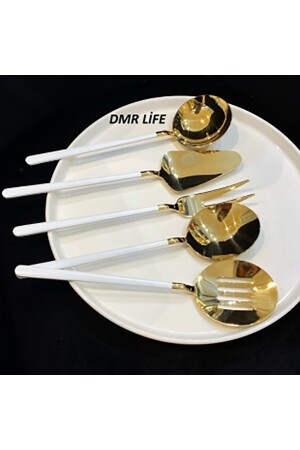 Dmr Life 5-teiliges Saucen-Servierset aus Titangold und Weiß (kleine Größe) TYC00728597371 - 2
