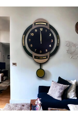 DMR01 Duvar -Duvar Saati- Ahşap Saat- Sarkaçlı Saati Ahşap Sarkaçlı Duvar Saati-Wall Clock - 2