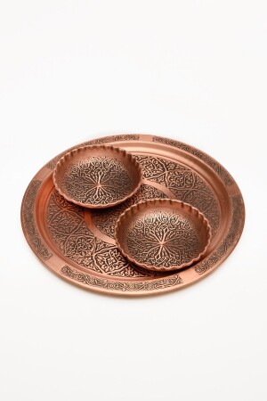 Dmt Gaziantep Kupfer-Snackschalen-Set, Nüsse, 2er-Set (10 cm x 3 cm) (24 cm Tablett) TYC00459800375 - 1