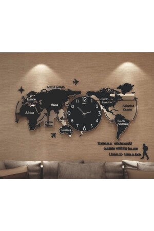 ساعة من الخشب من النظام النووي مع خريطة العالم Dny1234 - zeynepserralazer