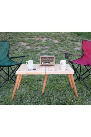 Doğal Ahşap Çanta Masa Katlanabilir Bavul Tipi Piknik Masası Bahçe Masası Sökülebilir Pratik Masa - 3
