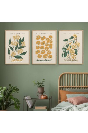 Doğal Ahşap Çerçeveli 3'lü Tablo Seti Hpn112 HPN112 - HOMEPACK