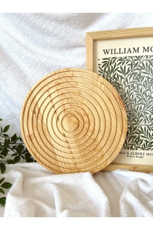 Aus Naturholz geschnitztes rundes dekoratives Tablett/Präsentationstablett/Serviertablett/Badezimmertablett kaisunum10 - KaiHome