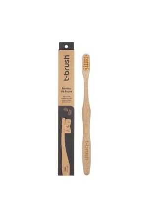 Doğal Bambu Vegan Diş Fırçası - Krem Renk - Orta Sert (medium) - Plastik Içermez - 1