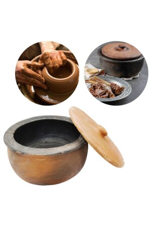 MNZ-Natural مصنوعة يدوياً من الخزف الخفيف مع غطاء 28 سم P4079 - Piev