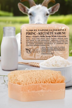 Doğal El Yapımı Kabak Lifli Pirinç Keçi Sütü Sabunu 120gr - 2