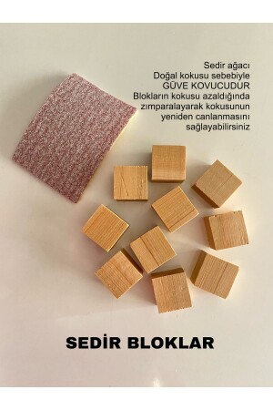 DOĞAL GÜVE KOVUCU SEDİR AĞACI 12'Lİ KÜP DOĞAL NAFTALİN ALTERNATİFİ NEFES AÇAR - 2