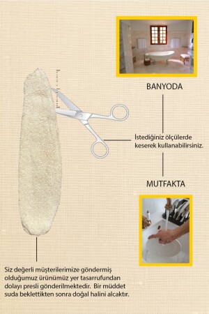 Doğal Kabak Lif (60-70 CM)- Mutfak Ve Banyo- Doğal Kese - 2