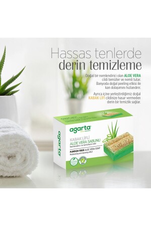 Doğal Kabak Lifli El Yapımı Aloe Vera Sabunu Arındırıcı Etkili 125 gr - 3