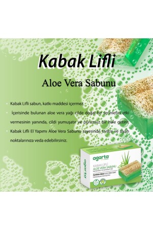 Doğal Kabak Lifli El Yapımı Aloe Vera Sabunu Arındırıcı Etkili 125 gr - 5