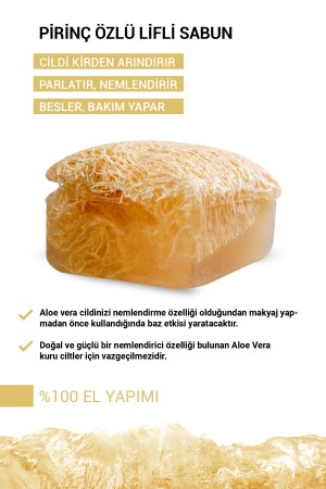 Doğal Kabak Lifli Pirinç Özlü Sabun 130 gr. - 4