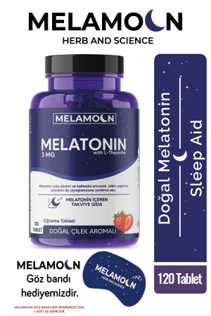 Doğal Melatonin Ve Teanin Içeren 120 Tablet Takviye Edici Gıda 3 Mg- Daha Kaliteli Ve Stressiz Uyku MLM3 - 1