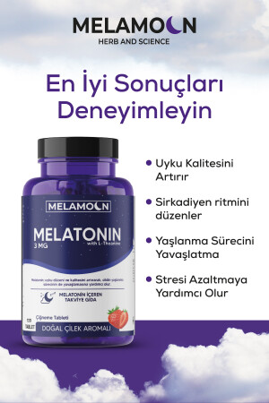 Doğal Melatonin Ve Teanin Içeren 120 Tablet Takviye Edici Gıda 3 Mg- Daha Kaliteli Ve Stressiz Uyku MLM3 - 7