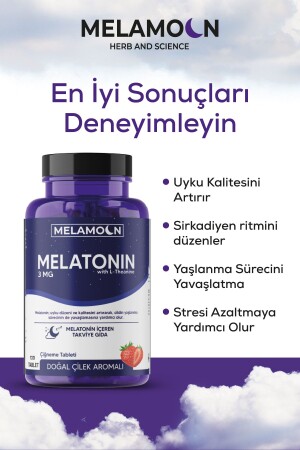 Doğal Melatonin Ve Teanin Içeren 120 Tablet Takviye Edici Gıda 3 Mg- Daha Kaliteli Ve Stressiz Uyku - 6