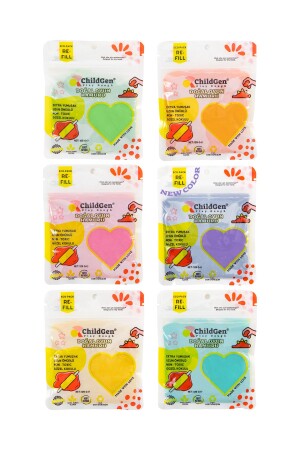 Doğal Oyun Hamuru - 6'lı PASTEL Set 6x125 Gr Vakumlu Kartuş Paket - (ecopack-refill) - 1