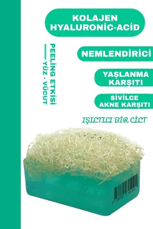 Doğal Peeling Etkili Yaşlanma Karşıtı Nemlendirici Kolajen - Hyaluronic Acid Lifli Sabun 125 gr esl342 - 4