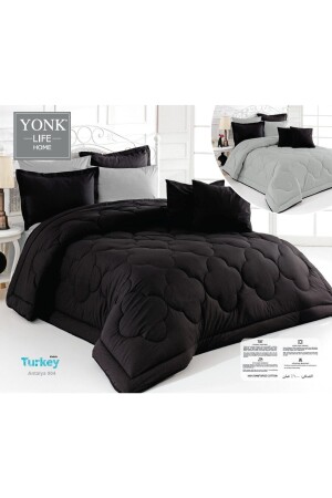 Natural Ranforce Doppelschlafset-schwarz/grau NATURAL 32 - Zarif Home