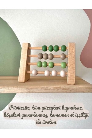 Doğal Sağlıklı Ahşap Oyuncak Montessori Abaküs Analitik Zeka Matematik Çocuk Bebek Odası Dekor - 5