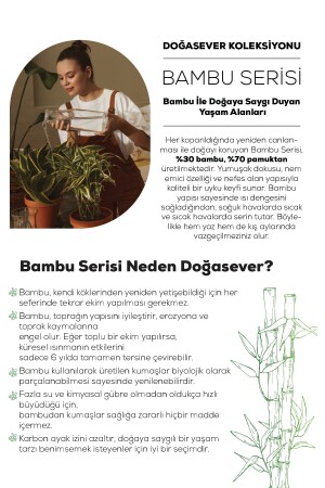 Doğasever Dakota Bambu Nakışlı Çift Kişilik Nevresim Takımı Indigo 200.22.04.0010 - 9