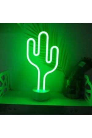 Dogusdeco Cactus Neon Led Illuminated Table-Night Light Decorative Neon Led Lamp NENKAK - 1