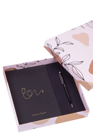 Agenda-Stift-Geschenkset für Ärzte / personalisierte Geschenkbox für medizinisches Fachpersonal / Firmengeschenk KH00045DAKHSSCKOHK - Kitaplı Hediye