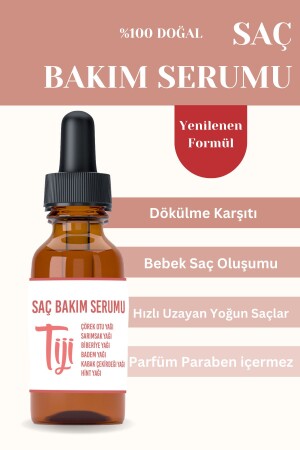 Dökülme Karşıtı Saç Çıkaran Bakım Yağı 20ml ( Biberiye Sarımsak Çörekotu Badem Kabak Çekirdeği Hint) - Tiji Garden