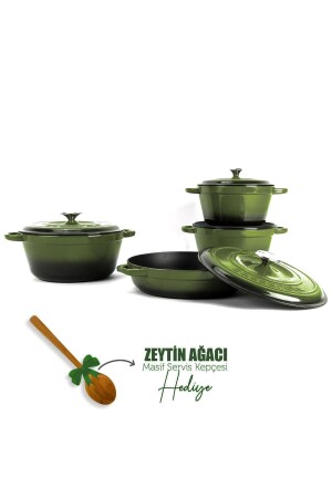 Döküm 4x New Heritage Serisi Döküm Demir Tencere Seti - Yeşil LV S NHR 4X SET - 1