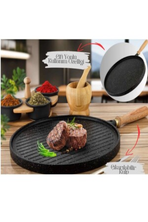 MNZ-Cast Iron Double Sided Pancake / Grill Pan - Kontef