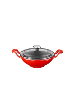 Döküm Mini Wok Yekpare Kulplu Cam Kapaklı Çap(Ø)16cm. 018623 - 2