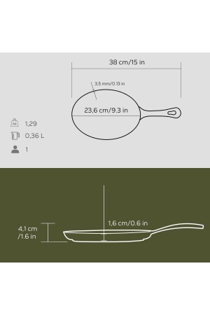 Döküm Oval Fajita Tabağı Döküm Demir Yekpare Saplı Ölçü 17x23cm. LV ECO FT 1723 T11 - 5