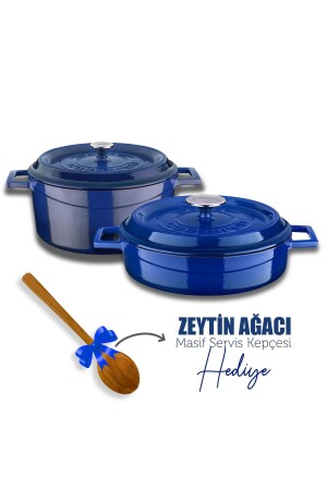 Döküm Yuvarlak Derin Ve Sığ 5 Parça Tencere Seti LV Y TSC K2 SET - Lava