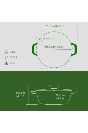 Döküm Yuvarlak Tencere Döküm Demir Kapak Experience Serisi Çap(Ø)28cm LV Y TC5 28 K2 - 6