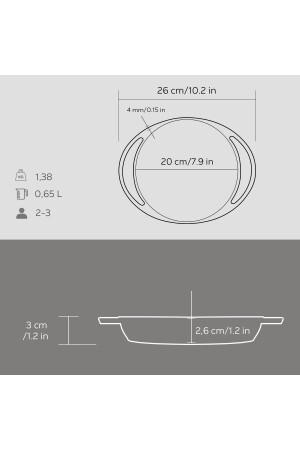 Döküm Yuvarlak Sahan Döküm Demir Yekpare Çift Kulplu Çap(Ø)20cm. LV ECO Y TV 20 - 7