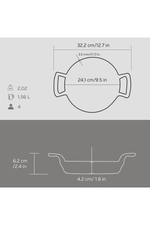 Döküm Yuvarlak Sahan Döküm Demir Yekpare Çift Kulplu Çap(Ø)24cm. LV ECO Y TV 24 SHN - 7