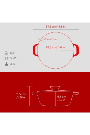 Döküm Yuvarlak Tencere Döküm Demir Kapak Experience Serisi Çap(Ø)28cm LV Y TC5 28 K2 - 6