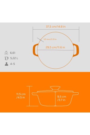 Döküm Yuvarlak Tencere Döküm Demir Kapak Experience Serisi Çap(Ø)28cm LV Y TC5 28 K2 - 6