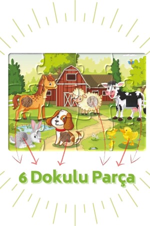 Dokun Hisset Puzzle 2 Li Set (ÇİFTLİĞİM VE ORMAN MACERASI) 12'si Dokulu Toplam 24 Parça. BON81018095 - 4