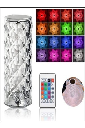 Dokunmatik Kristal Led Sensör Usb Şarjlı,kumandalı, Masa Lambası ,dekoratif Gece Lambası MU-KRİSTAL-LED - 4