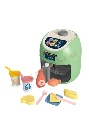 Dokunmatik Oyuncak Fritöz Seti Gıdalar Renk Deriştirir - Oyuncak Airfryer Yiyecek Seti - 1