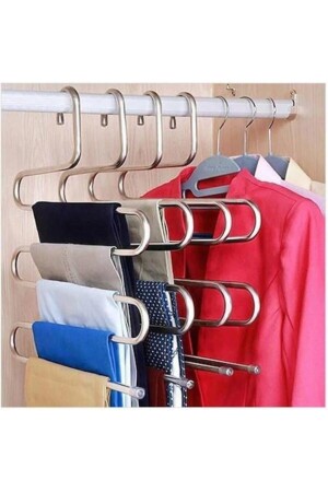 Dolap Içi 5 Katlı Metal Eşarp Başörtü Askısı Pantolon Pijama Düzenleyici Organizer Askı - 3