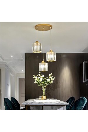 Dolunay 3'lü GOLD Y-12 Kristal - İstanbul Avize