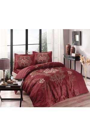 Doppel-Satin-Bettbezug-Set Florian Claret Red 8682475067621 - 1