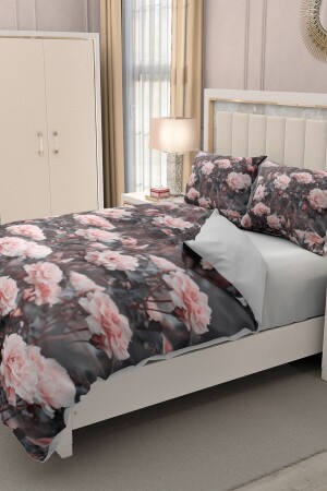 Doppelbett-Bettbezug-Set aus 100 % Baumwollsatin mit Spannbettlaken, 3D-Rosen-Bettbezug für den Herbst MONOHOME31732 - 5