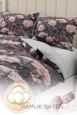 Doppelbett-Bettbezug-Set aus 100 % Baumwollsatin mit Spannbettlaken, 3D-Rosen-Bettbezug für den Herbst MONOHOME31732 - 7