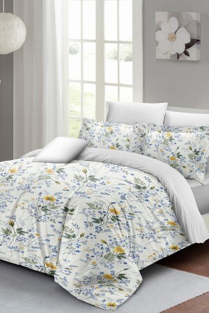 Doppelbett-Bettbezug-Set, eng gewebter Baumwollsatin, 3D-Spezialdesign, Frühlingsblumen, Luxus (ohne Laken) PERLASERA26301 - 3