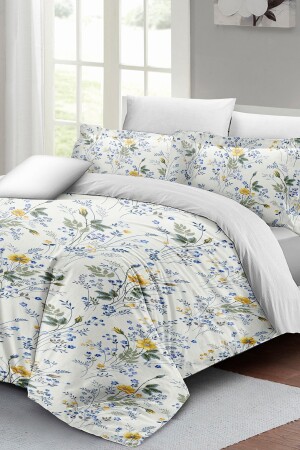 Doppelbett-Bettbezug-Set, eng gewebter Baumwollsatin, 3D-Spezialdesign, Frühlingsblumen, Luxus (ohne Laken) PERLASERA26301 - 4