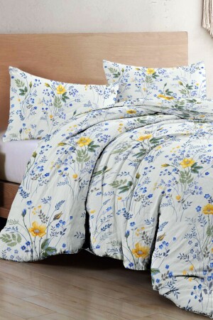 Doppelbett-Bettbezug-Set, eng gewebter Baumwollsatin, 3D-Spezialdesign, Frühlingsblumen, Luxus (ohne Laken) PERLASERA26301 - 5