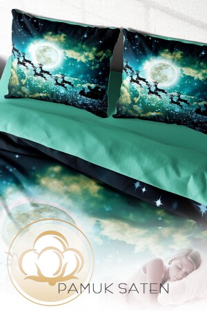 Doppelbett-Bettbezug-Set, eng gewebter Baumwollsatin, 3D-Spezialdesign, Ny Deer (ohne Laken) PERLASERA30698 - 5